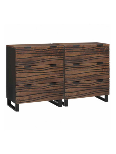 Sonata H Скейдбордове 2 pcs Кафяво 60 x 33.5 x 75 см мангово дърво масив