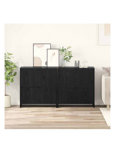 Sonata H Скейдбордове 2 pcs Черен дъб 70 x 41 x 75 см Инженерно дърво