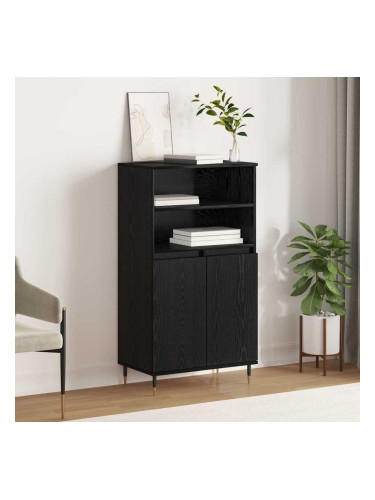 Sonata H Висок шкаф Черно 60 x 36 x 110 см Инженерно дърво