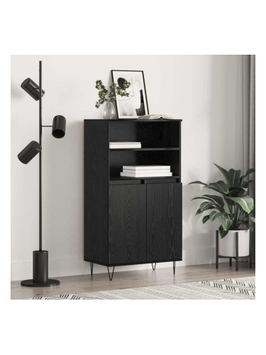 Sonata H Висок шкаф Черно 60 x 36 x 110 см Инженерно дърво