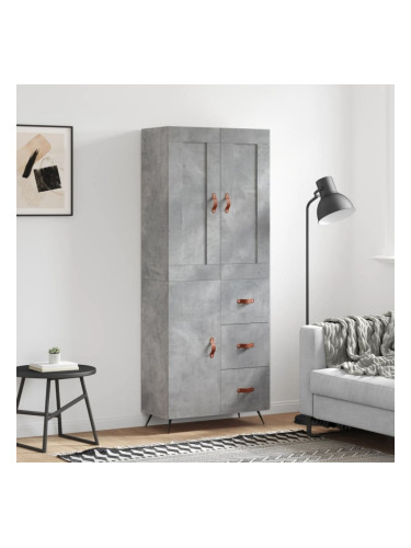 Sonata H Висок шкаф, бетонно сив, 69,5x34x180 см, инженерно дърво