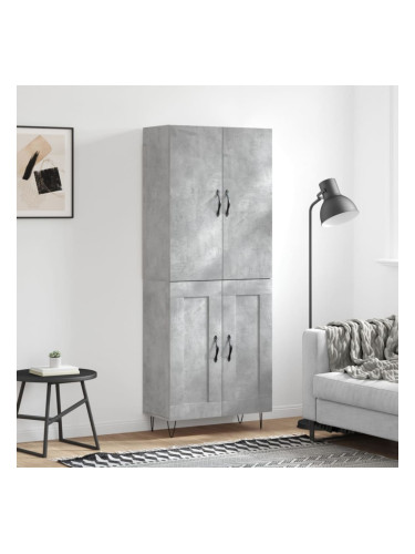 Sonata H Висок шкаф, бетонно сив, 69,5x34x180 см, инженерно дърво