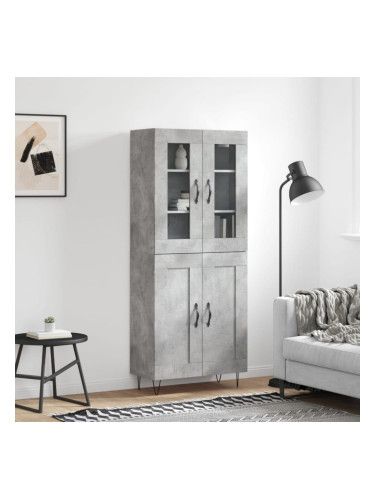 Sonata H Висок шкаф, бетонно сив, 69,5x34x180 см, инженерно дърво