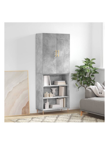 Sonata H Висок шкаф, бетонно сив, 69,5x34x180 см, инженерно дърво