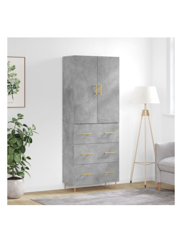 Sonata H Висок шкаф, бетонно сив, 69,5x34x180 см, инженерно дърво