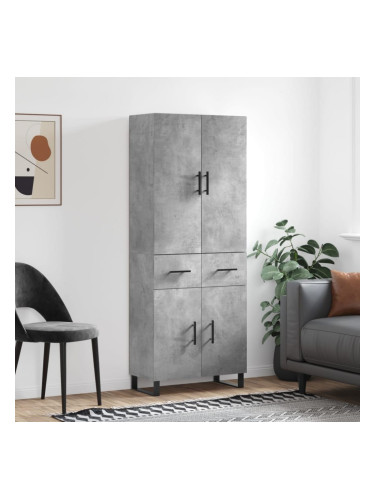 Sonata H Висок шкаф, бетонно сив, 69,5x34x180 см, инженерно дърво