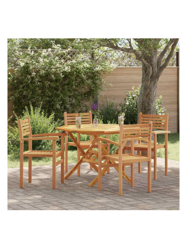 Sonata H Струпваеми градински столове 4 pcs Кафяво 55.5 x 55.5 x 90 см