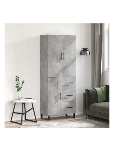 Sonata H Висок шкаф, бетонно сив, 69,5x34x180 см, инженерно дърво