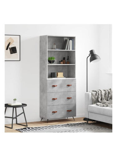 Sonata H Висок шкаф, бетонно сив, 69,5x34x180 см, инженерно дърво