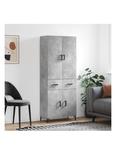 Sonata H Висок шкаф, бетонно сив, 69,5x34x180 см, инженерно дърво