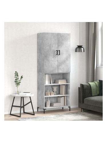 Sonata H Висок шкаф, бетонно сив, 69,5x34x180 см, инженерно дърво