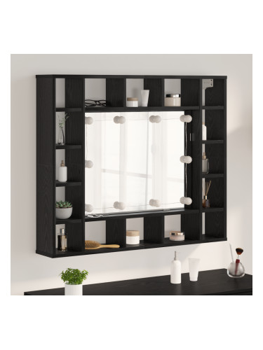 Sonata H Шкаф с огледало Черен дъб 91 x 15 x 76.5 см Инженерно дърво