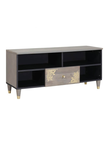 Sonata H ТВ шкаф с чекмедже с рафт Сив и златен 100 x 33.5 x 46 см