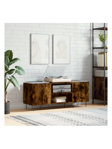 Sonata H Шкаф за винилови плочи опушен дъб 121x38x48 см инженерно дърво