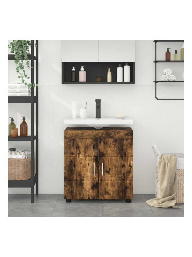 Sonata H Шкаф за баня с мивка с врата TULUM Опушен дъб 60 x 34 x 63 см