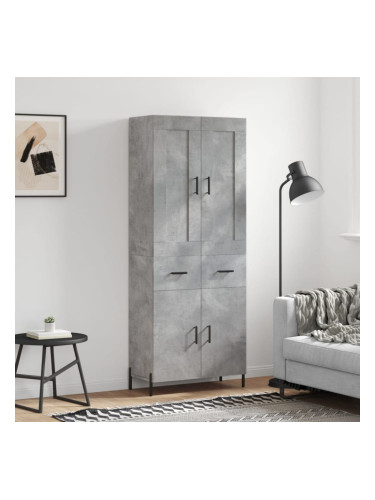 Sonata H Висок шкаф, бетонно сив, 69,5x34x180 см, инженерно дърво