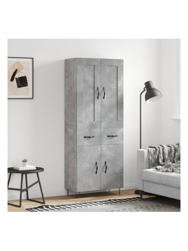 Sonata H Висок шкаф, бетонно сив, 69,5x34x180 см, инженерно дърво