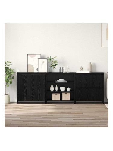 Sonata H Служебен шкаф 3 pcs Черен дъб 70 x 41 x 75 см Инженерно дърво