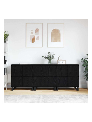 Sonata H Скейдбордове 3 pcs Черен дъб 180 x 35 x 70 см Инженерно дърво