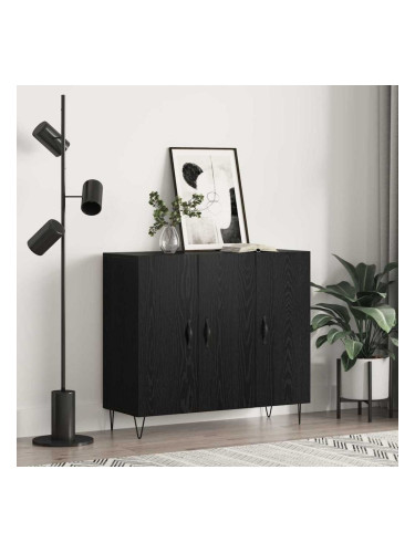 Sonata H Служебен шкаф Черен дъб 90 x 34 x 80 см Инженерно дърво