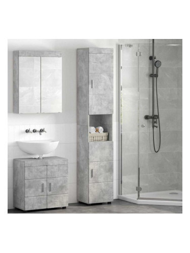 Sonata H Шкаф за баня с врата TULUM Бетонно сиво 37 x 31.5 x 203 см