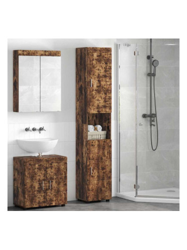 Sonata H Шкаф за баня със съхранение TULUM Опушен дъб 37 x 31.5 x 203 см
