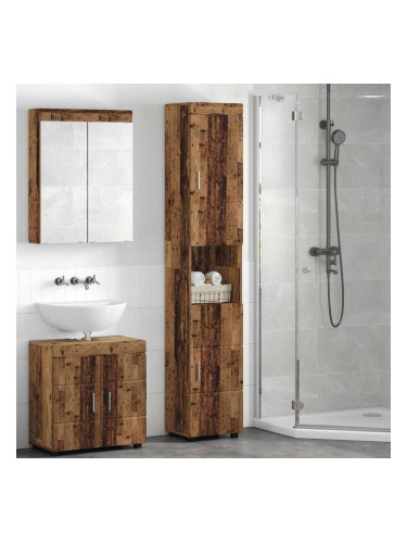 Sonata H Шкаф за баня с врата TULUM Старо дърво 37 x 31.5 x 203 см