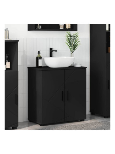 Sonata H Шкаф за баня с рафт Черно 61 x 35 x 64 см Инженерно дърво