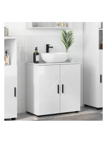 Sonata H Шкаф за баня с рафт Бяло Със Силен Гланц 61 x 35 x 64 см