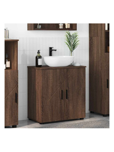 Sonata H Шкаф за баня с рафт Кафяв дъб 61 x 35 x 64 см Инженерно дърво