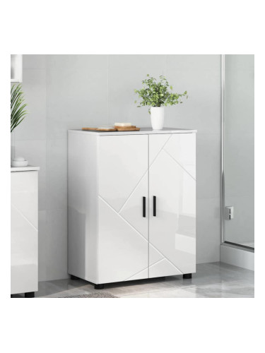 Sonata H Шкаф за баня с рафт Бяло Със Силен Гланц 60 x 35 x 80 см