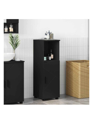 Sonata H Шкаф за баня с рафт Черно 30 x 35 x 95 см Инженерно дърво