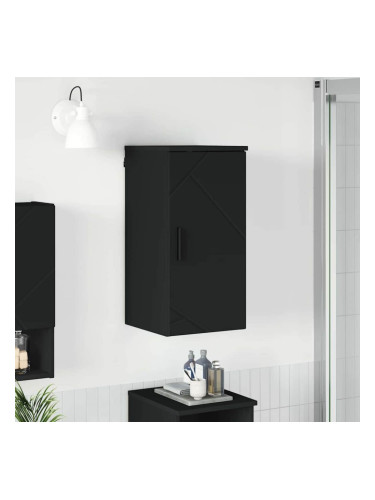 Sonata H Шкаф за баня с врата Черно 30 x 31.5 x 61 см Инженерно дърво