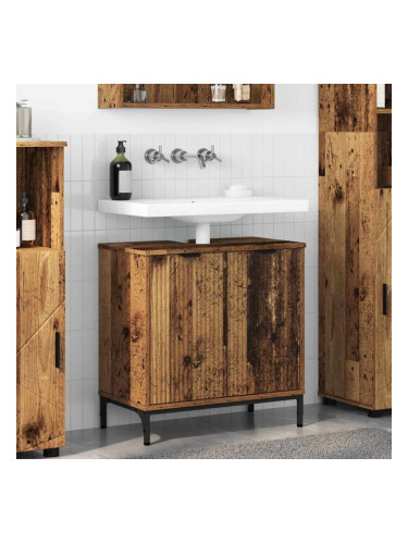 Sonata H Шкаф за мивка в баня с врата Старо дърво 60.5 x 33.5 x 61 см