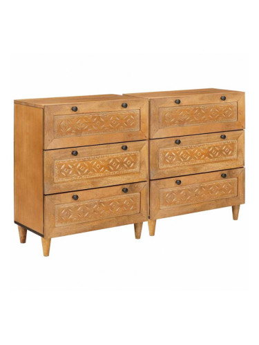Sonata H Служебен шкаф 2 pcs Кафяво 60 x 33 x 75 cm мангово дърво масив
