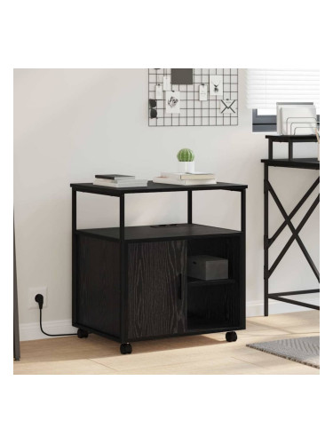 Sonata H Офис кабинет с зарядна станция Черен дъб 61 x 46 x 67 см