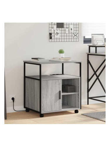 Sonata H Офис кабинет с зарядна станция Сив сонома 61 x 46 x 67 см