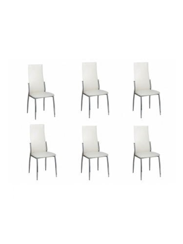 Sonata H Трапезни столове, 6 бр, бели, изкуствена кожа