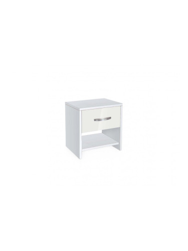 Нощно шкафче Мебели Богдан, модел BM-Ava 2, бял гланц