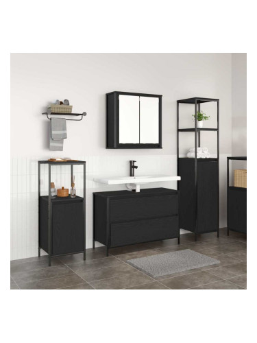 Sonata H Комплект мебели за баня 3 pcs Черен дъб 90 x 34.5 x 60 см