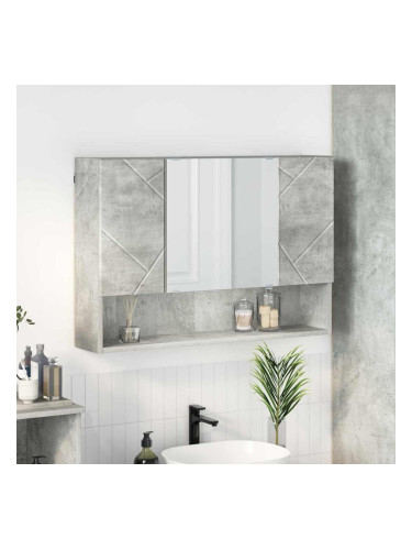 Sonata H Шкаф с огледало за баня с врата Бетонно сиво 80 x 17 x 55 см