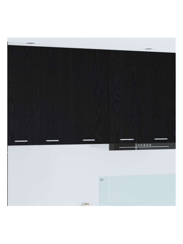 Sonata H Висящ шкаф с рафт с врата Riga Черен дъб и бяло 40 x 31 x 80 см