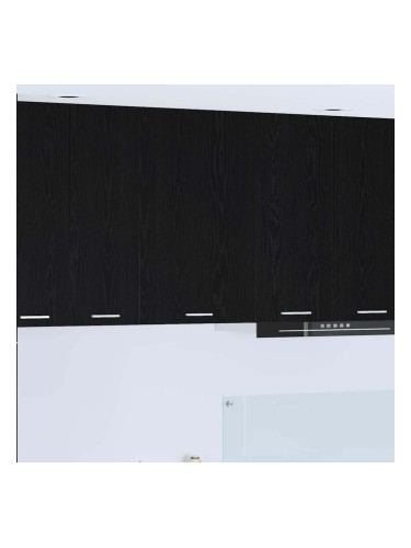 Sonata H Висящ шкаф с рафт с врата Riga Черен дъб и бяло 50 x 31 x 80 см