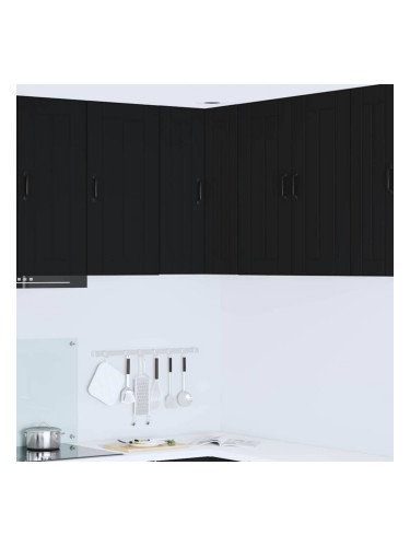 Sonata H Горен кухненски шкаф Черно 57 x 57 x 80 см Инженерно дърво