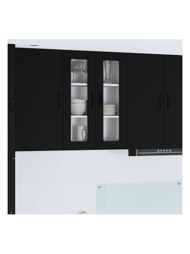 Sonata H Горен кухненски шкаф Черно 60 x 31 x 80 см Инженерно дърво
