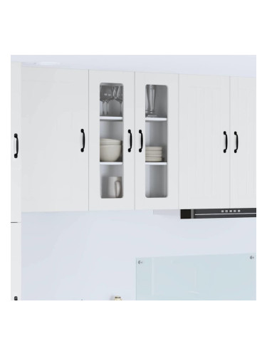 Sonata H Горен кухненски шкаф с рафт Лъскаво бяло 60 x 31 x 80 см