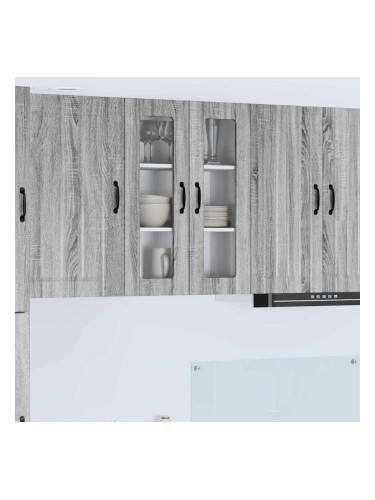 Sonata H Горен кухненски шкаф Сив Сонома 60 x 31 x 80 см Инженерно дърво