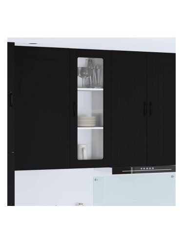 Sonata H Горен кухненски шкаф Черно 40 x 31 x 100 см Инженерно дърво