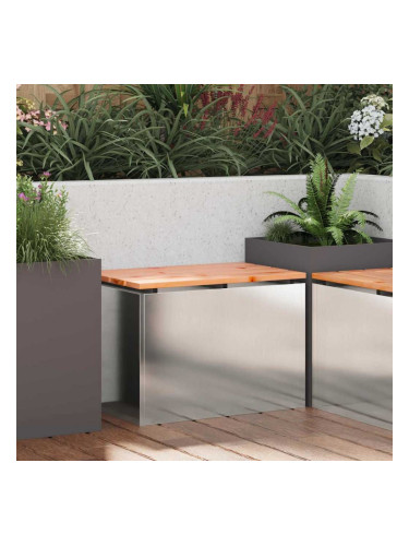 Sonata H Градинска пейка Сребрист 60 x 40 x 43 см Неръждаема стомана
