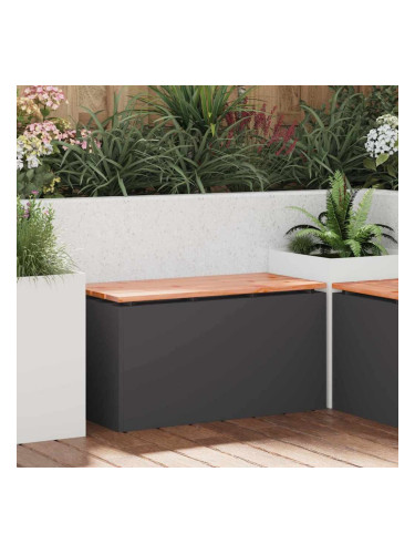 Sonata H Градинска пейка Черно 80 x 40 x 43 см Стомана